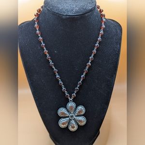 vintage flowered necklace pendant.